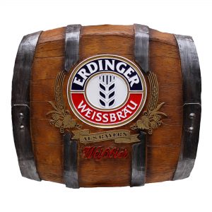 Barril Horizontal de parede em fibra decorativo - Erdinger Cerveja