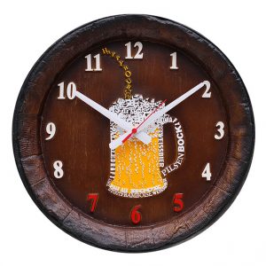 Relógio KG Barril de parede grande em Fibra - Chopp Happy Hour