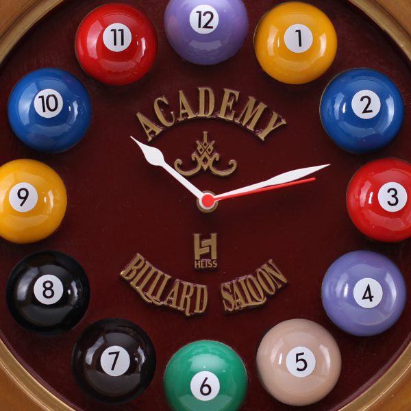 Relógio decorativo KG de parede em fibra - Horário Billiard Bordô - Image 2