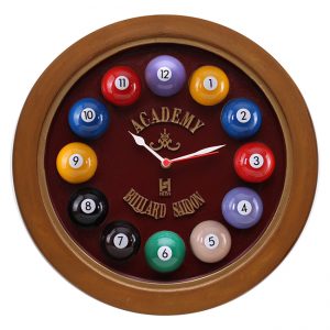 Relógio decorativo KG de parede em fibra - Horário Billiard Bordô