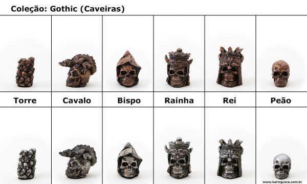 Peças de Xadrez KG de Resina - Coleção Gothic (32 peças) - Image 11