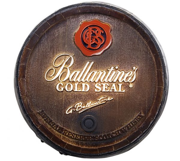 Barril decorativo de parede pequeno - Ballantines Whisky