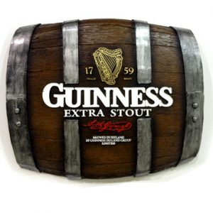 Barril Horizontal de parede em fibra decorativo - Guinness Cerveja