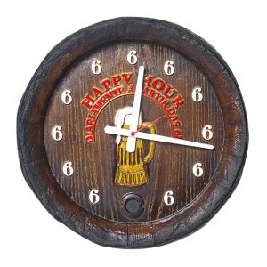 Relógio KG Barril de parede grande em Fibra - Happy Hour