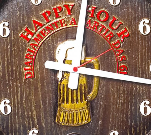 Relógio KG Barril de parede grande em Fibra - Happy Hour - Image 2