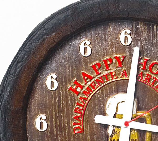 Relógio KG Barril de parede grande em Fibra - Happy Hour - Image 3