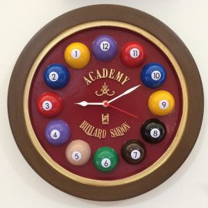 Relógio decorativo KG de parede em fibra - Anti-horário Billiard Bordô