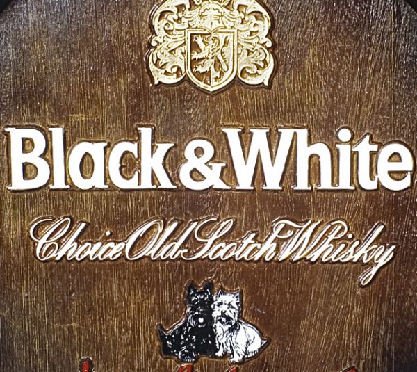 Barril de parede grande em Fibra KG - Black & White Whisky - Image 2