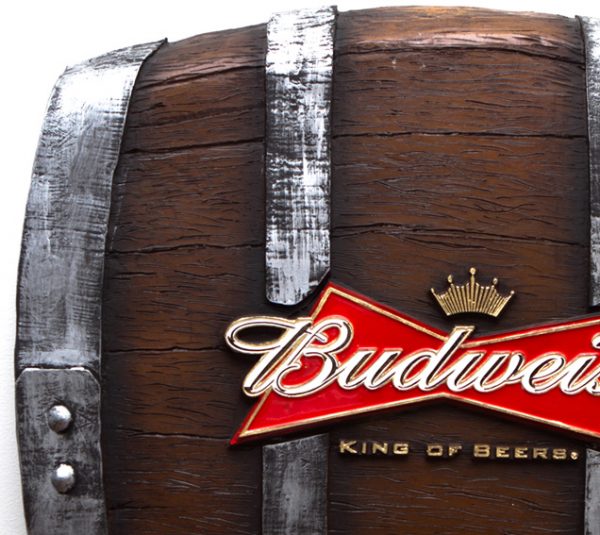 Barril Horizontal de parede em fibra decorativo - Budweiser Cerveja - Image 3