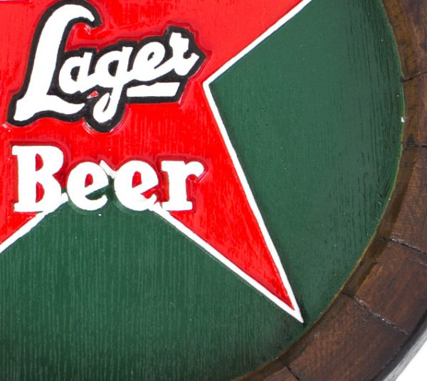 Barril de parede grande em Fibra KG - Heineken Estrela Fundo Verde Cerveja - Image 2