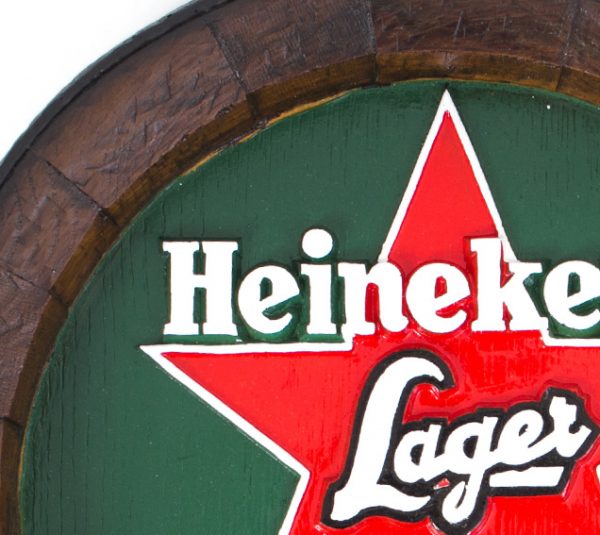 Barril de parede grande em Fibra KG - Heineken Estrela Fundo Verde Cerveja - Image 4