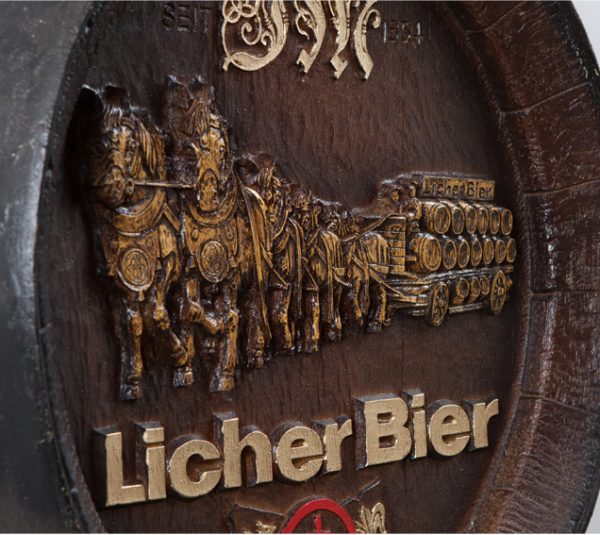 Barril de parede grande em Fibra KG - Licher Cavalos Cerveja - Image 4