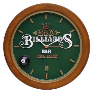 Relógio decorativo KG de parede em fibra - Billiard REX Verde