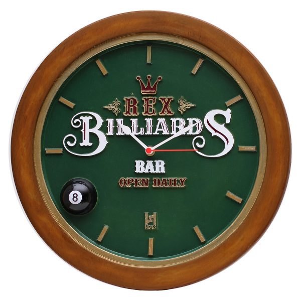 Relógio decorativo KG de parede em fibra - Billiard REX Verde