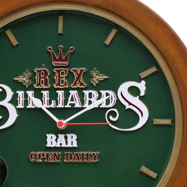 Relógio decorativo KG de parede em fibra - Billiard REX Verde - Image 2