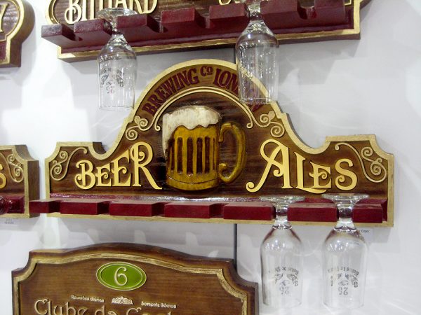 Placa KG Beer decorativa em fibra - Beer Ales Suporte Copos / Porta-Espetos - Image 2