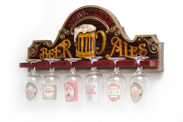 Placa KG Beer decorativa em fibra - Beer Ales Suporte Copos / Porta-Espetos - Image 3