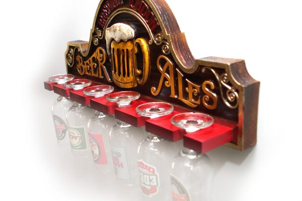 Placa KG Beer decorativa em fibra - Beer Ales Suporte Copos / Porta-Espetos - Image 4