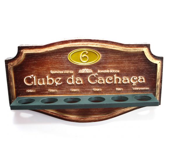 Placa Clube da Cachaça - Suporte Copos + Copos do Clube da Cachaça - Image 3