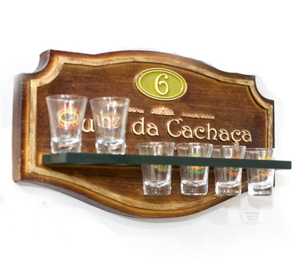 Placa Clube da Cachaça - Suporte Copos + Copos do Clube da Cachaça - Image 4