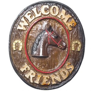 Placa KG Welcome de parede em resina - Welcome Friends Country (21 x 25 cm)