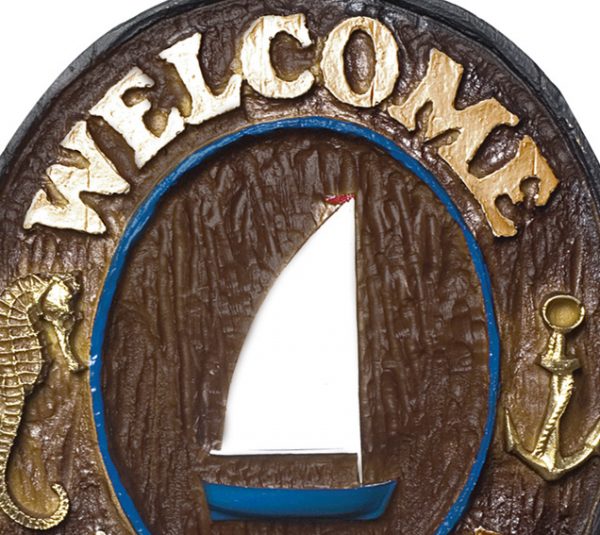 Placa KG Welcome de parede em resina - Welcome Friends Náutico (21 x 25 cm) - Image 2