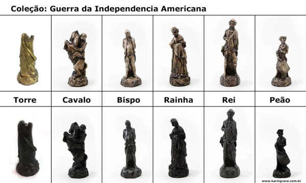 Peças de Xadrez KG de Resina - Coleção guerra da Independência Americana(32 peças) - Image 9