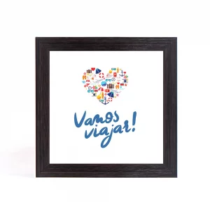 Quadro Porta Moedas Quadrado - Vamos Viajar