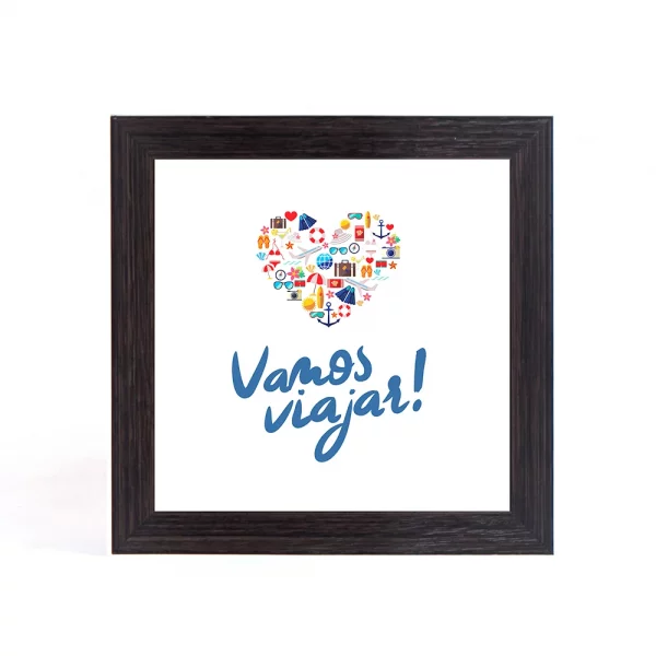 Quadro Porta Moedas Quadrado - Vamos Viajar
