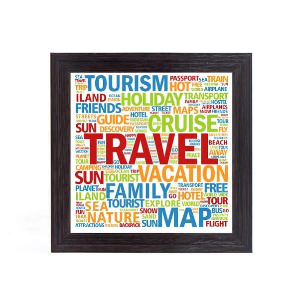 Quadro Porta Moedas Quadrado - Travel