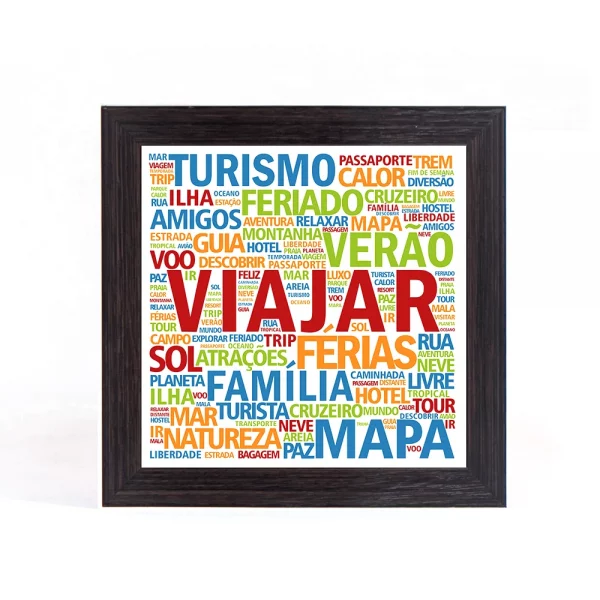 Quadro Porta Moedas Quadrado - Viajar