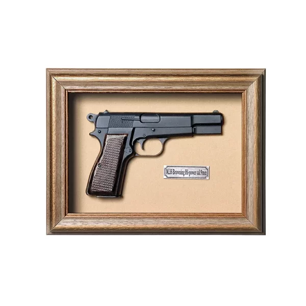 Quadro de Arma Resina KG M.35 Browning Hi-power cal.9mm - Clássico